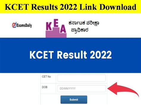 when is kcet result 2022 online